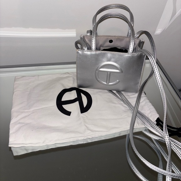 Telfar Silver Mini Bag with Reflective Finish - Picture 3 of 3